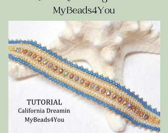 Herringbone Stitch Tutorial, DIY Bracelet Beading Pattern, Step by Step Jewelry Making Pattern, Bead Instructions, PDF Beading Pattern