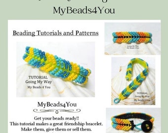 Bracelet Beading Tutorial and Pattern, DIY Jewelry Making Instructions, Seed Bead PDF Beaded Bracelet Pattern, Going My Way by MyBeads4You