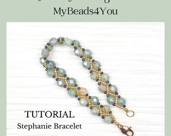 DIY Bracelet Beading Tutorial, PDF Jewelry Making, Stephanie Bracelet, Craft Supplies, Seed Beads