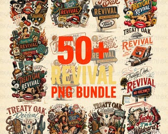 50+ Friedenszeichen (Revival) PNG-Bundle, Retro Western Rock Band Collage, Cowboy Country Musik Sublimationsdesign, Vintage Hotel PNG, Revival