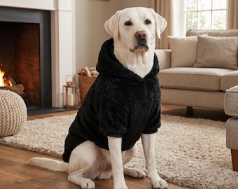 Sudadera con capucha de forro polar para perros, abrigo de invierno – Chaqueta cálida de felpa para exteriores, tallas medianas y grandes, ropa para Labrador y Golden Retriever, regalo para mascotas