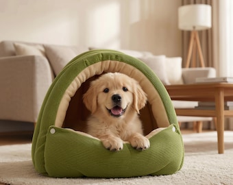 Pluszowe legowisko dla kota i psa w jaskini – ciepły, gruby i miękki domek dla kociąt, zimowe legowisko dla zwierząt, przytulne schronienie dla kotów, prezent dla miłośnika kotów, dekoracja do domu