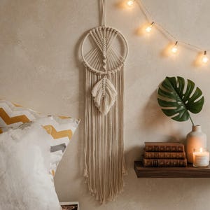 Circular Macramé Wall Hanging | Boho Fringe Tapestry White