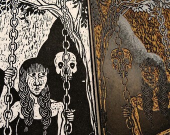 Hamaca - Originele houtsnede miniprint - Limited Edition