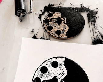 Tondo Astro - Grabado original en madera - Edición limitada