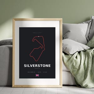Silverstone F1 Track Map Poster | British Grand Prix Minimalist Wall Art (Unframed)