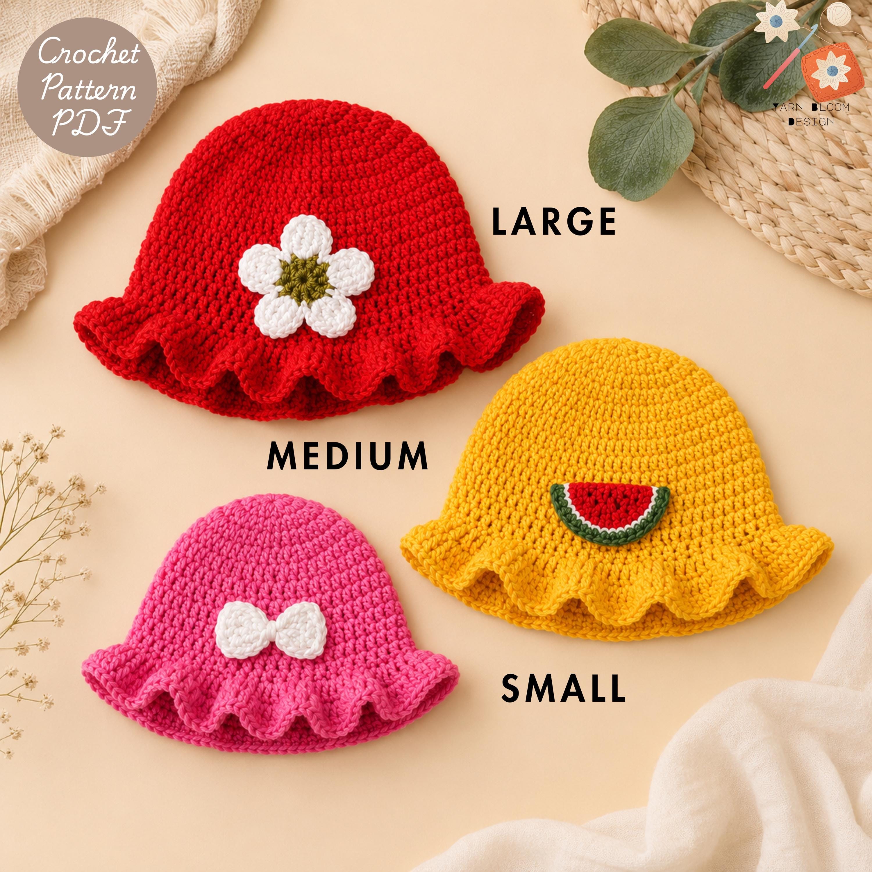 30 Ruffle Bucket Hat Crochet Patterns for Summer, Cottagecore, and Everyday Wear 25 Ruffle Crochet Bucket Hat Pattern in 3 Sizes