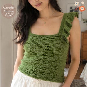 Olive Green Crochet Top - Etsy