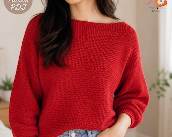 Cherry Blossom Crochet Sweater Pattern PDF, Oversized Pullover Crochet Pattern, Chunky Cozy Jumper, Advanced Level