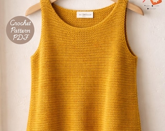 Crochet Sleeveless Top Pattern PDF, Easy Tank Top Crochet Pattern, Summer Knit Top, Beginner Friendly, Instant Download