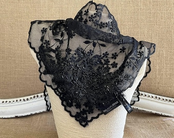Beaded Lace Triangle Headscarf