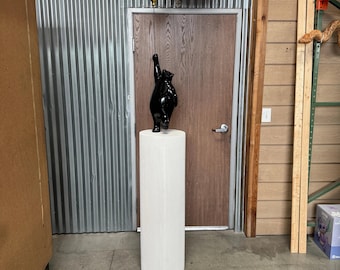 Handcrafted Black Bear Statue with Balloon on Pedestal - Whimsical Nursery Decor & Cabin Accent - Unique Wildlife Sculpture Gift