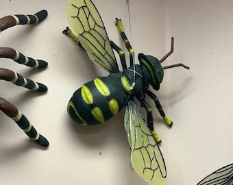 Large Bee Sculpture, Oversized Honey Bee Figurine, Realistic Insect Statue for Home Decor, Unique Art Gift, Bug Lover Home Accent