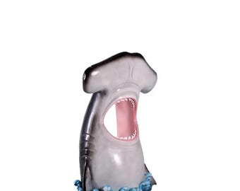 Hammerhead Shark Photo Op Statue, Life Size Shark Mouth Wall Decor, Nautical Selfie Station, Beach Theme Prop, Marine Life Interior Decor