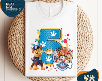 Custom Family Patrol Shirt | Personalized Patrol Birthday Tee | Mom Patrol Shirt | Dad Patrol Shirt | Family Matching Boy/Girl Birthday Tee