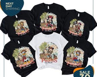 Yo Ho Yo Ho A Pirate's Life For Me | Disney Pirates of Caribbean Shirt | Mickey and Minnie Disney Cruise T-Shirt | Disney Pirate Cruise Tee