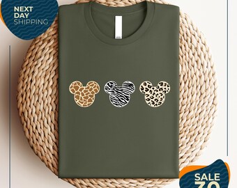 Disney Animal Safari Kingdom Shirt | Disney Mickey Shirt | Mickey Head Cheetah Shirt | Disney Family Vacation Shirt | Disney Mickey Leopard