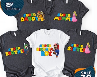 Custom Super Mario Birthday Shirt | Super Mario Shirt | Mario Family Shirts | Mario Family Birthday Shirts | Mario Shirt | Mario Shirt