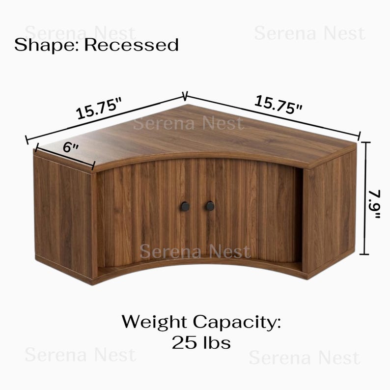 Corner Shelves Floating Wall Cabinet Set of 3, Fluted Corner Shelf with Sliding Doors and Walnut Finish | Floating Corner Shelf for Living Room Bedroom and Office | Space Saving Wall Storage

Empty corners are some of the most overlooked storage opportunities in any home. These corner shelves by Serena Nest turn every unused wall angle into a stylish, functional display space that works just as hard as it looks good.