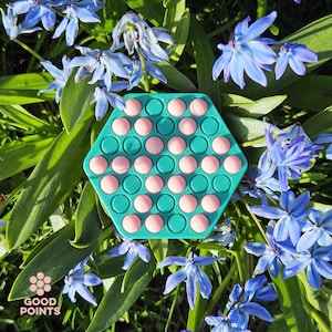 D8 - HEX - ENKEL Hexagon Fidget-leksak | Handhållet taktilt sensoriskt tillbehör för fokus, mindfulness och stresslindring | 3D-utskrivet av Good Points
