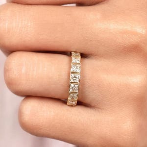 3.24 CT LabGrown Diamond Eternity Band Ring,14K Yellow Gold Wedding Band,Lab Created Diamond Ring,Anniversary Ring,Stackable Engagement Ring