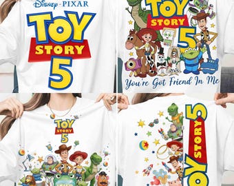 Toy Story 5 Characters Png, Woody Buzz Jessie And Friemds Clipart, Story Friends Toys Watercolor Design, You've Got a Friend in Me Shirt Png