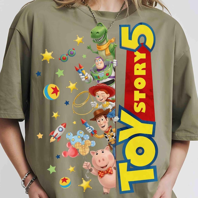 Toy Story 5 Characters Png, Woody Buzz Jessie And Friemds Clipart, Story Friends Toys Watercolor Design, You've Got a Friend in Me Shirt Png image 4