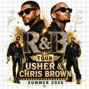 Usher Chris Brown Raymond and Brown R&B Tour PNG, Bootleg Rap Tee Design, Hip Hop Concert Graphic for Sublimation (Digital Download)
