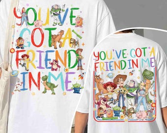 Toy Movie 5 Characters PNG, Watercolor Toy Friends PNG, Cartoon Character Png, You've Got A Friend In Me Png, Trendy Boy Shirt Design