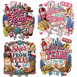 Shes From Texas PNG Bundle, I Can Tell Western T-Shirt Designs, Western Shirt Design, Texas Girl PNG, Texas Sublimation (Digital Download0 image 4