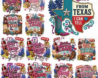 Paquete de PNG de Shes From Texas, diseños de camisetas western "I Can Tell", diseño de camisa western, PNG de chica texana, sublimación de Texas (descarga digital)