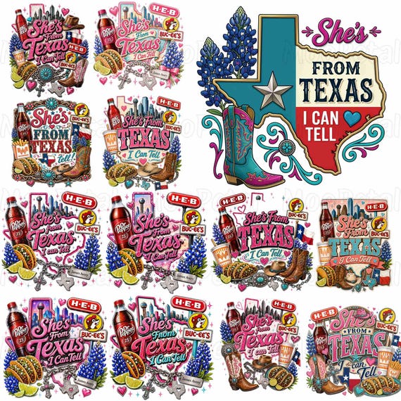 Shes From Texas PNG Bundle, I Can Tell Western T-Shirt Designs, Western Shirt Design, Texas Girl PNG, Texas Sublimation (Digital Download0