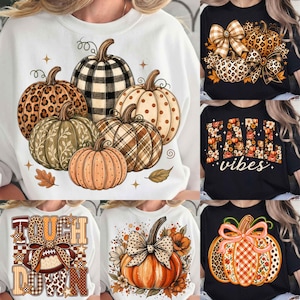 Coquette Fall Pumpkin  PNG Bundle, Leopard Pumpkin Sublimation, Touchdown Football Png, Retro Fall Vibes Png, Preppy Floral Fall Pumpkin png