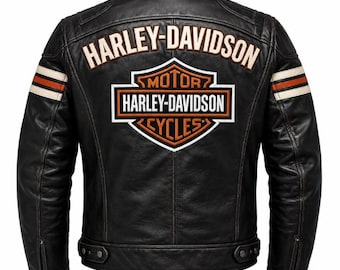 Vintage Harley Davidson Leder Motorradjacke - Klassischer Biker Racing Mantel