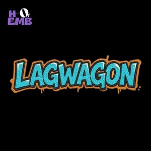 Lagwagon Broderidesign PES - Graffiti Punk Rock Logo Broderifil - 90-tals Skate Style Digital Nedladdning för Jackor & Streetwear DST