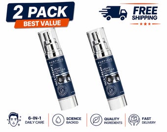 Lot de 2 particules 6 en 1 crème hydratante quotidienne pour hommes Vitamine C, huile de jojoba, acide hyaluronique V E Skin C Routine Skin 1,7 oz liq.