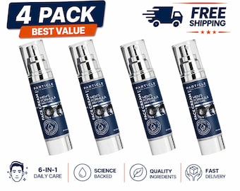 Lot de 4 particules 6 en 1 crème hydratante quotidienne pour hommes Vitamine C, huile de jojoba, acide hyaluronique V E Skin C Routine Skin 1,7 oz liq.