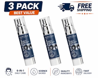 3 PACK Particle 6-in-1 Face Cream Men’s Daily Hydrating Moisturizer Vitamin C, Jojoba Oil, V E Hyaluronic Acid Skin C Routine Skin 1.7 FL OZ