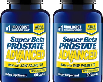 2 PACK SUPER Beta PROSTATE Advanced Saw Palmetto Prostate Health Supplements Men Bladder Urinary Palmetto Vitamin Zinc Oxide Selenium 60 Ct