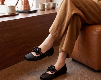 Elegant Strap Buckle Flats- Women Round Toe Slip On Shoes- Office Party Casual Leather Style Comfort Shoes- Daily Wear Fit Plus