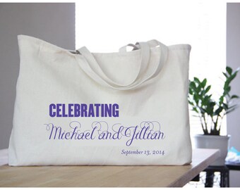 Wedding Welcome Bag / / THREE HUNDRED Custom Out of Town Tote Bags Printed with Name, Logo or Event Information / Bulk Wholesale Pricing