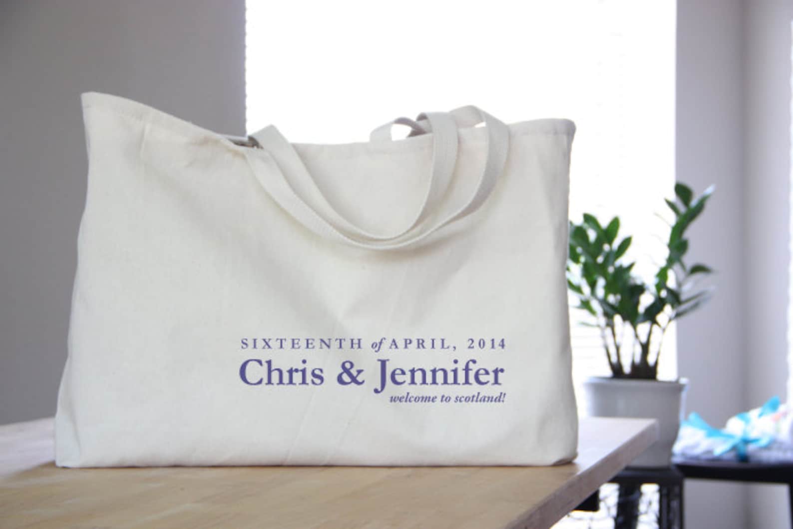 Wedding Bag / / 40 Custom Totes, Print Included / / Hotel