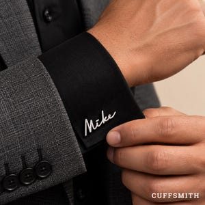 Gemelos personalizados para padrinos de boda, gemelos con nombre escrito a mano, gemelos con escritura personalizada, regalo de boda, gemelos con monograma