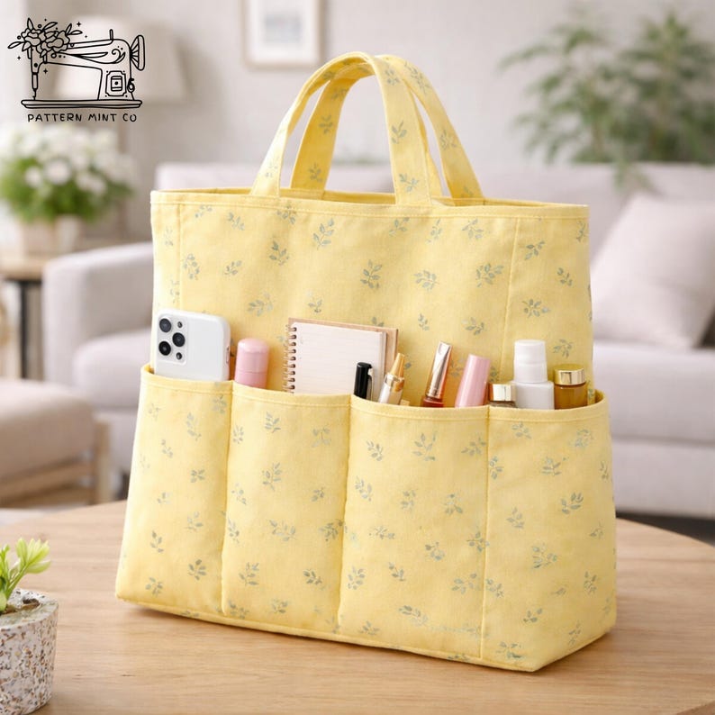 Pocketful Sunshine Sewing Tote Bag Pattern PDF, Multi Pocket Organizer ...