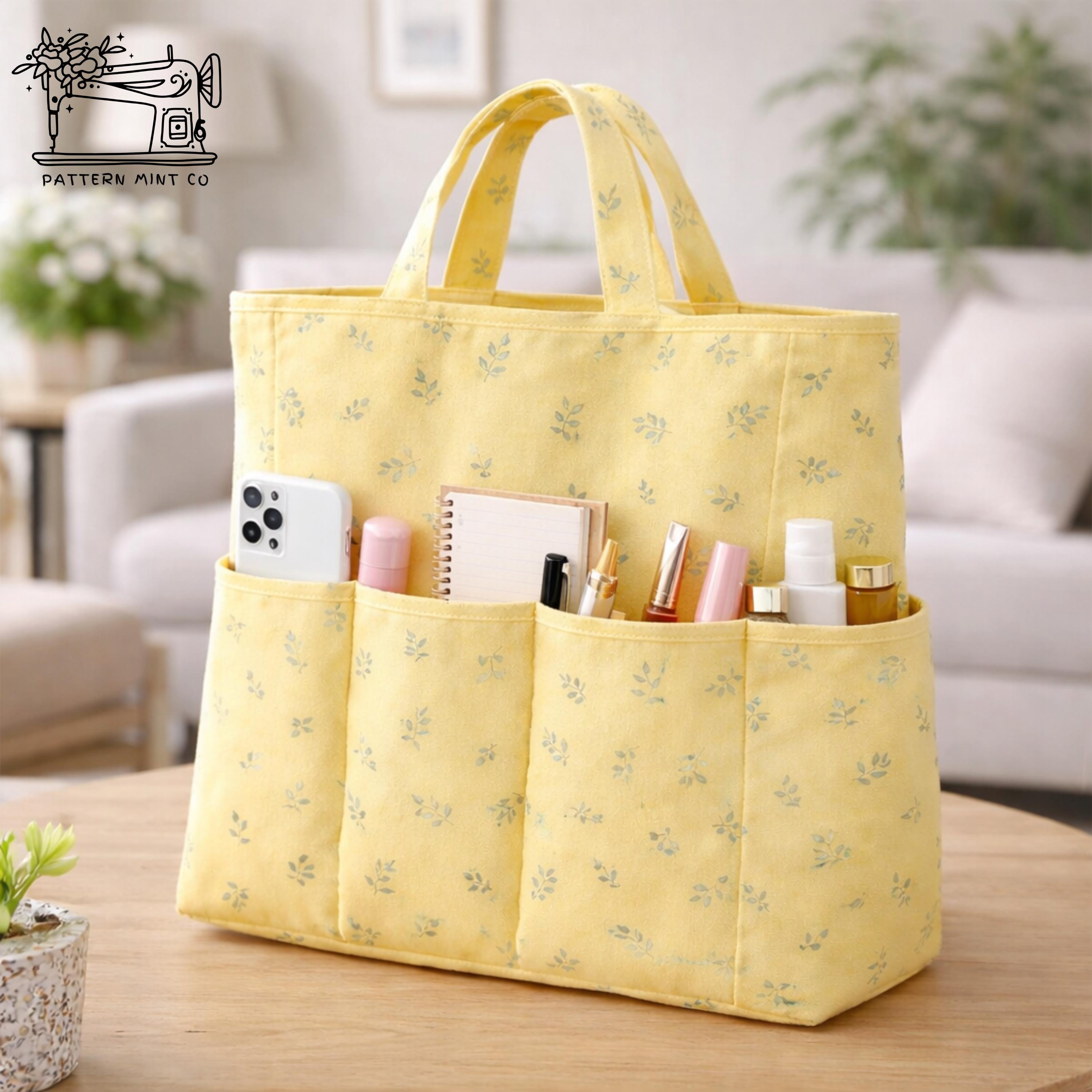 Pocketful Sunshine Sewing Tote Bag Pattern PDF, Multi Pocket Organizer ...