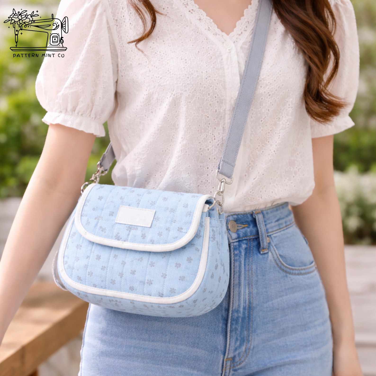 Flora Crossbody Bag Sewing Pattern PDF, Quilted Mini Shoulder Bag DIY ...