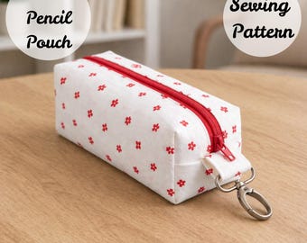 Petal Pencil Pouch Sewing Pattern PDF, Zipper Pouch Tutorial with Photos, Beginner Friendly Cosmetic Bag Pattern, DIY Pencil Case.