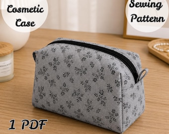 Bloom Cosmetic Case Sewing Pattern PDF, Zipper Makeup Bag Pattern, DIY Toiletry Pouch, Beginner Sewing Tutorial, Digital Download.
