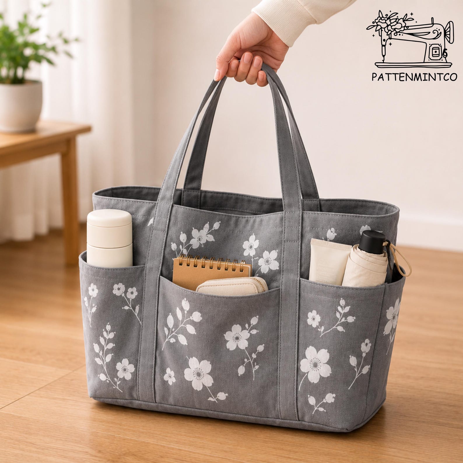 Everyday Tote Bag Sewing Pattern, Multi Pocket Bag PDF, DIY Tote ...