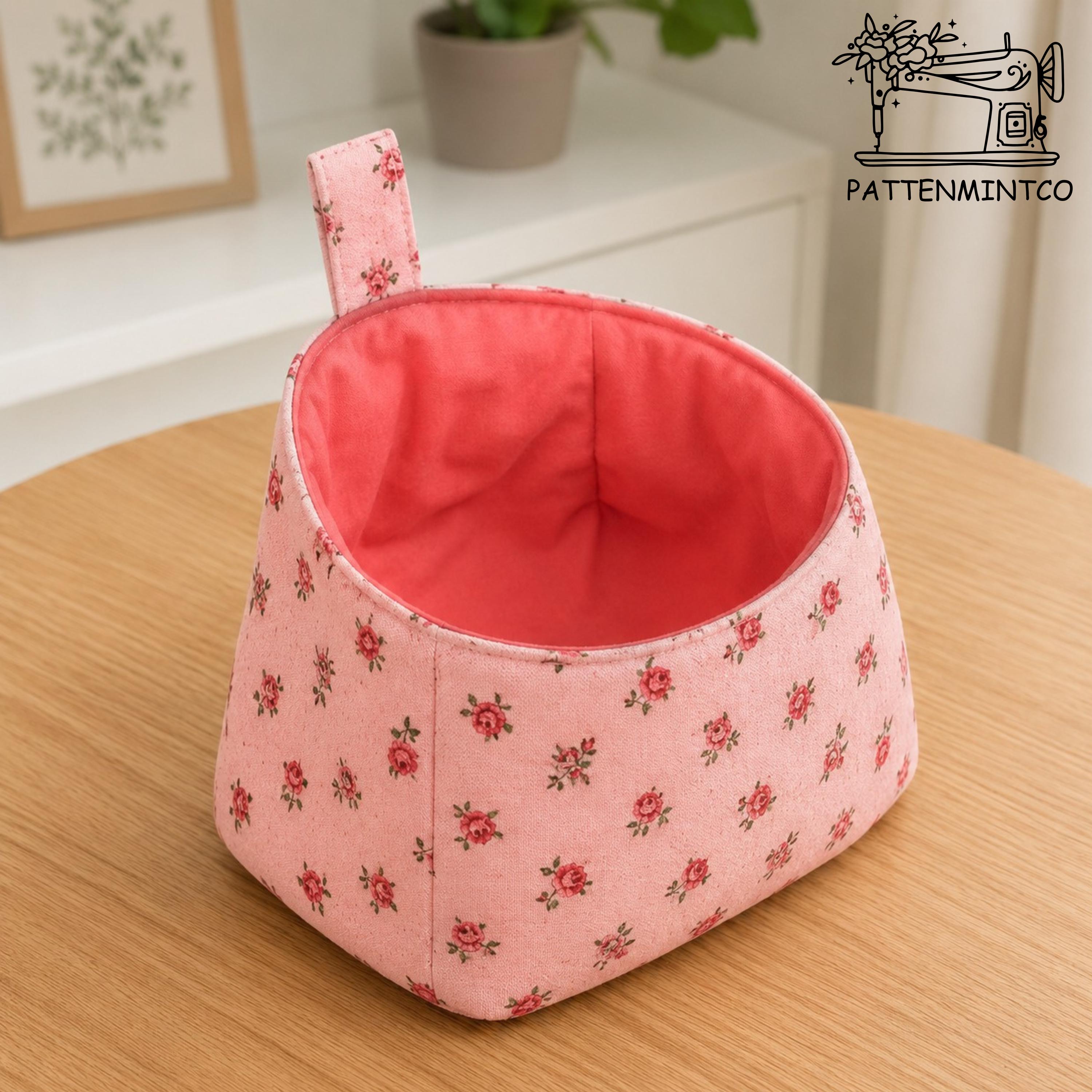 Pod Pattern Bloom Basket Pod Sewing Pattern PDF, Hanging Fabric Storage Basket ...